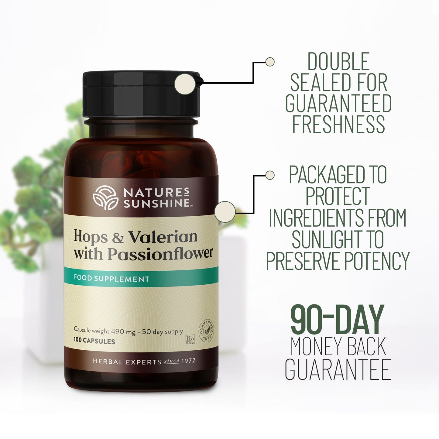 Hops & Valerian, Passionflower, Sleep, Stress Relief