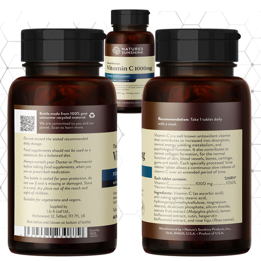 Vitamin C, timed release, immune, skin, tiredness | Nature's Sunshine