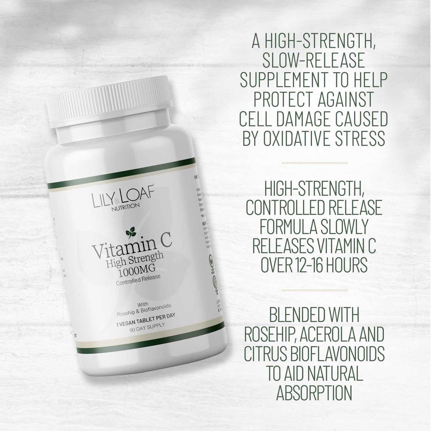 Vitamin C, immune, antioxidant, skin, nerves, fatigue | Lily & Loaf