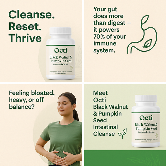 Black Walnut & Pumpkin Seed Cleanse – Natural Gut Detox & Digestive Health | Octi Nutrition