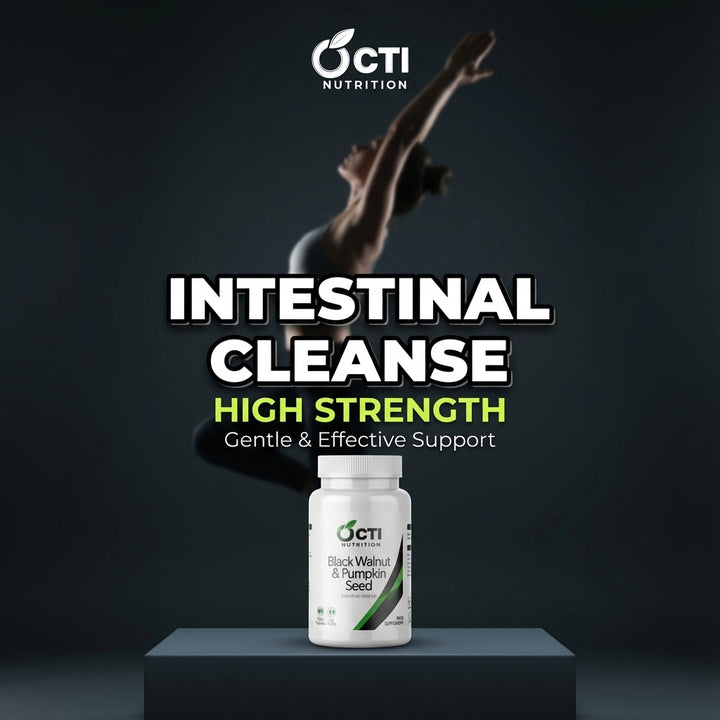 Supplement bottle with 'OCti Nutrition' branding on a dark background