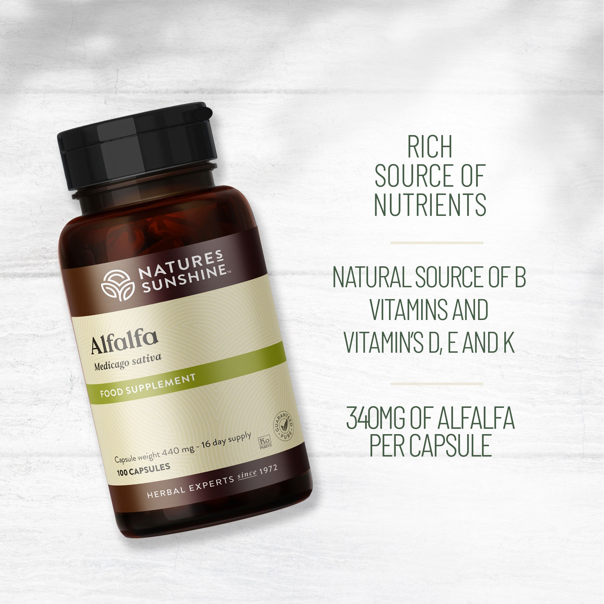 Alfalfa root, vitamins, minerals, isoflavones | Nature's Sunshine