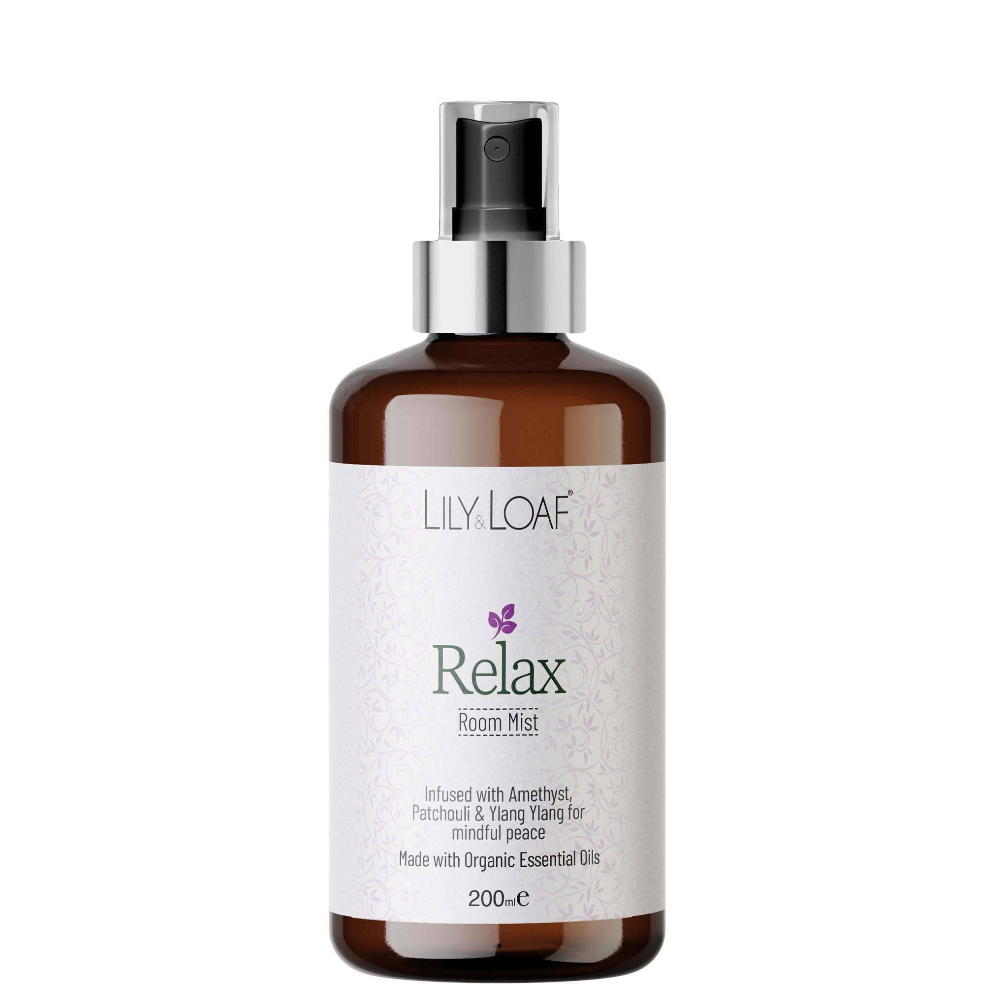 Lily Loaf Relax Room Mist bottle on a white background