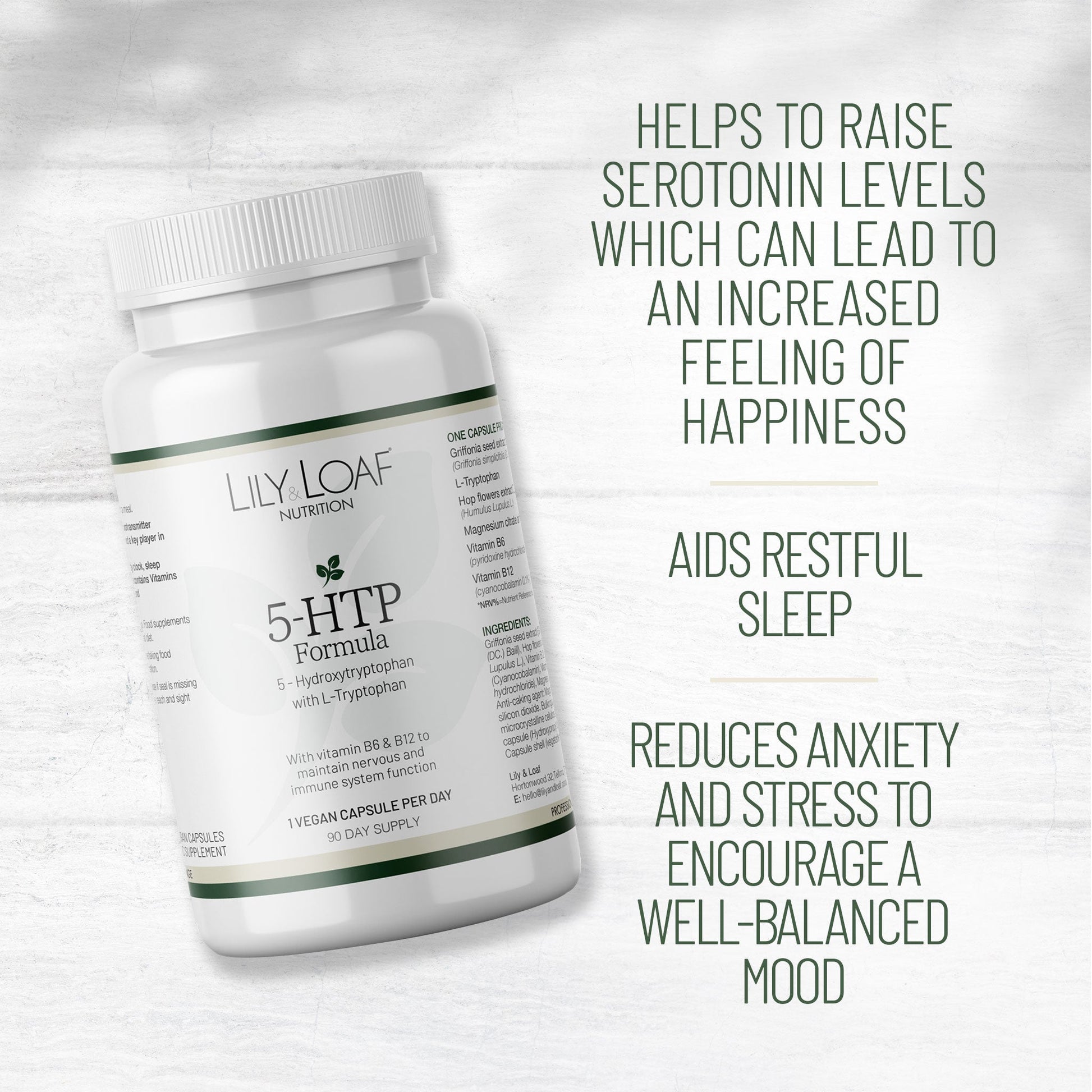 5-HTP, reduces stress & anxiety, aids restful sleep | Lily & Loaf