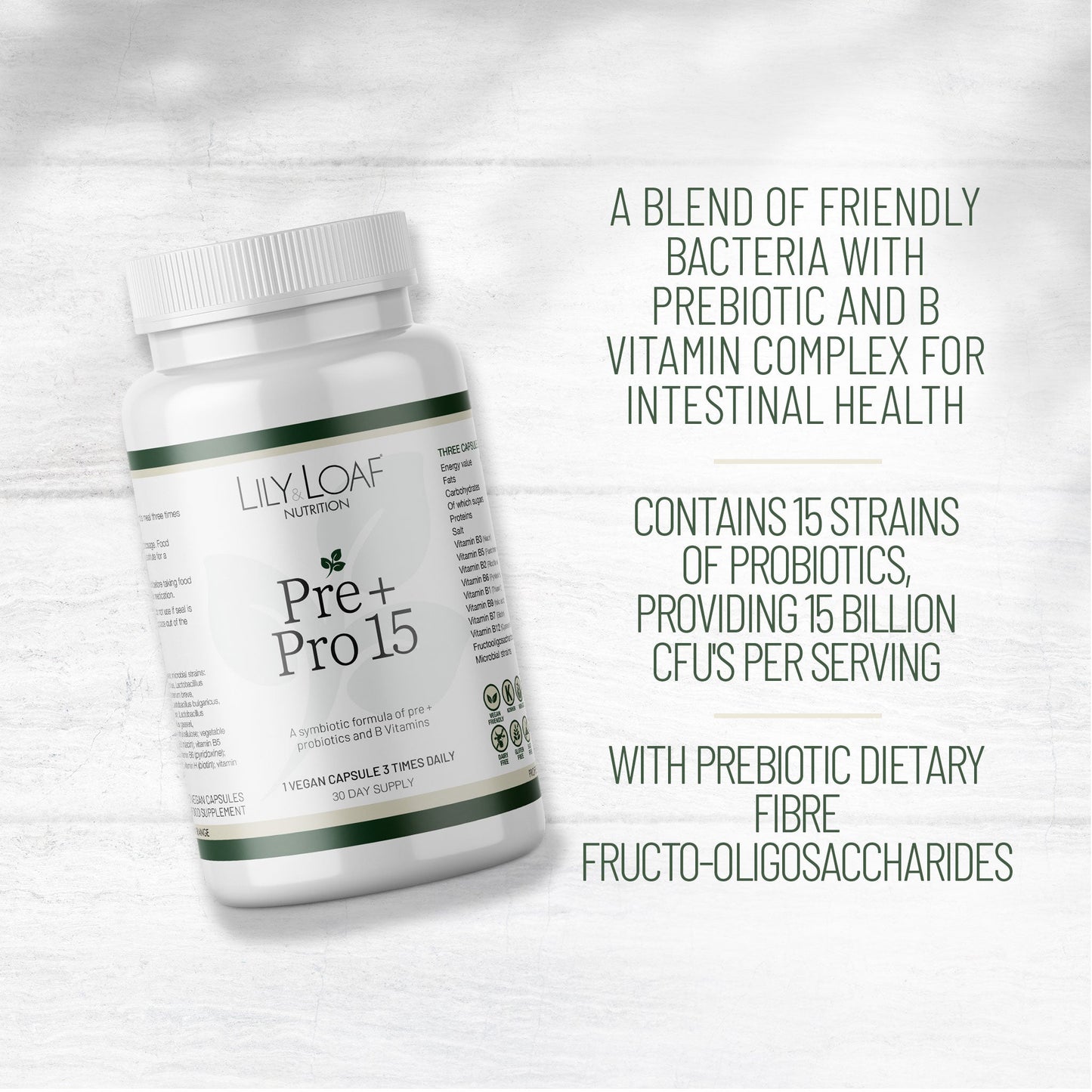 Prebiotic & Probiotic with B-Vitamins intestinal | Lily & Loaf