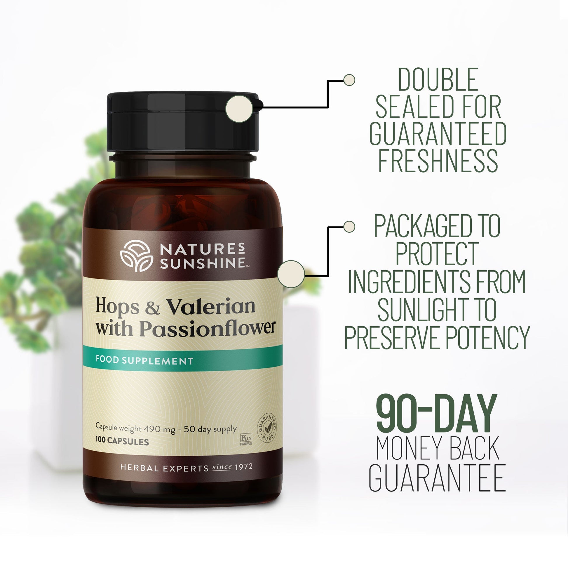 Hops & Valerian, Passionflower, Sleep, Stress Relief 