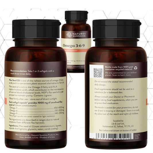 Essential fatty acids, EFA's, flax oil, omega 3 6 9 | Nature's Sunshine 