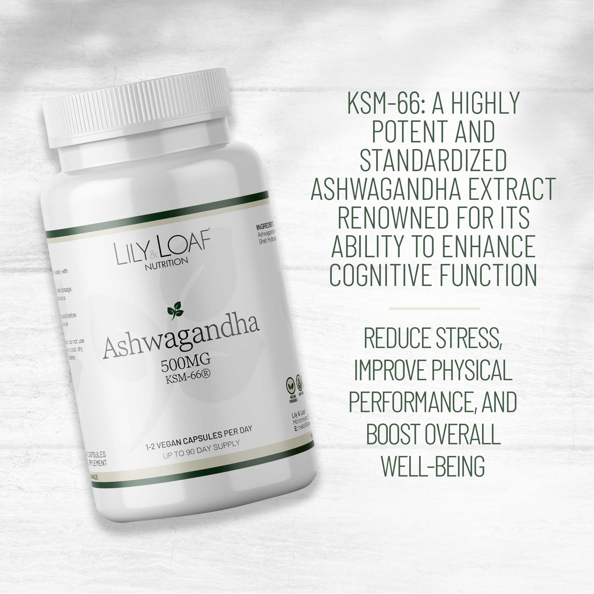 Ashwagandha, 500mg, adaptogen, tonic | Lily & Loaf