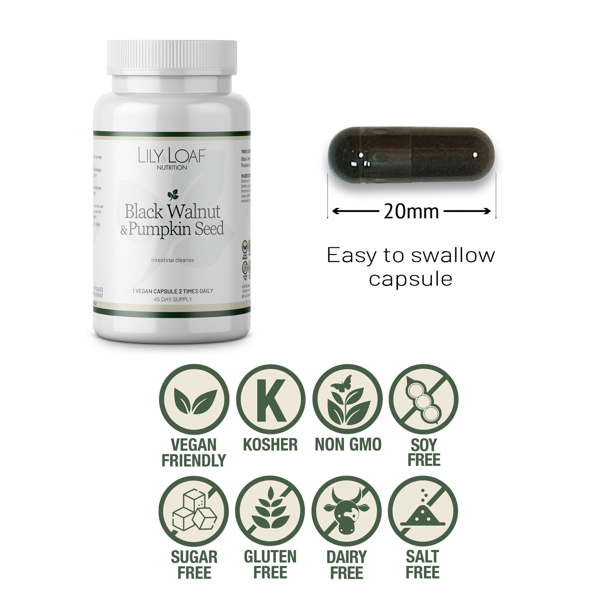 Black Walnut, Pumpkin Seed, Intestinal Cleanse | Lily & Loaf