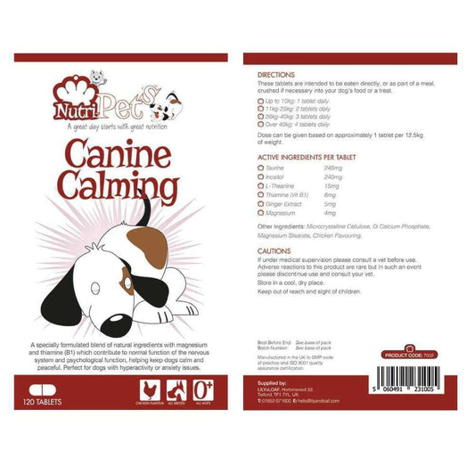 Pet supplements,Canine Calming, Chicken flavour, anxiety 