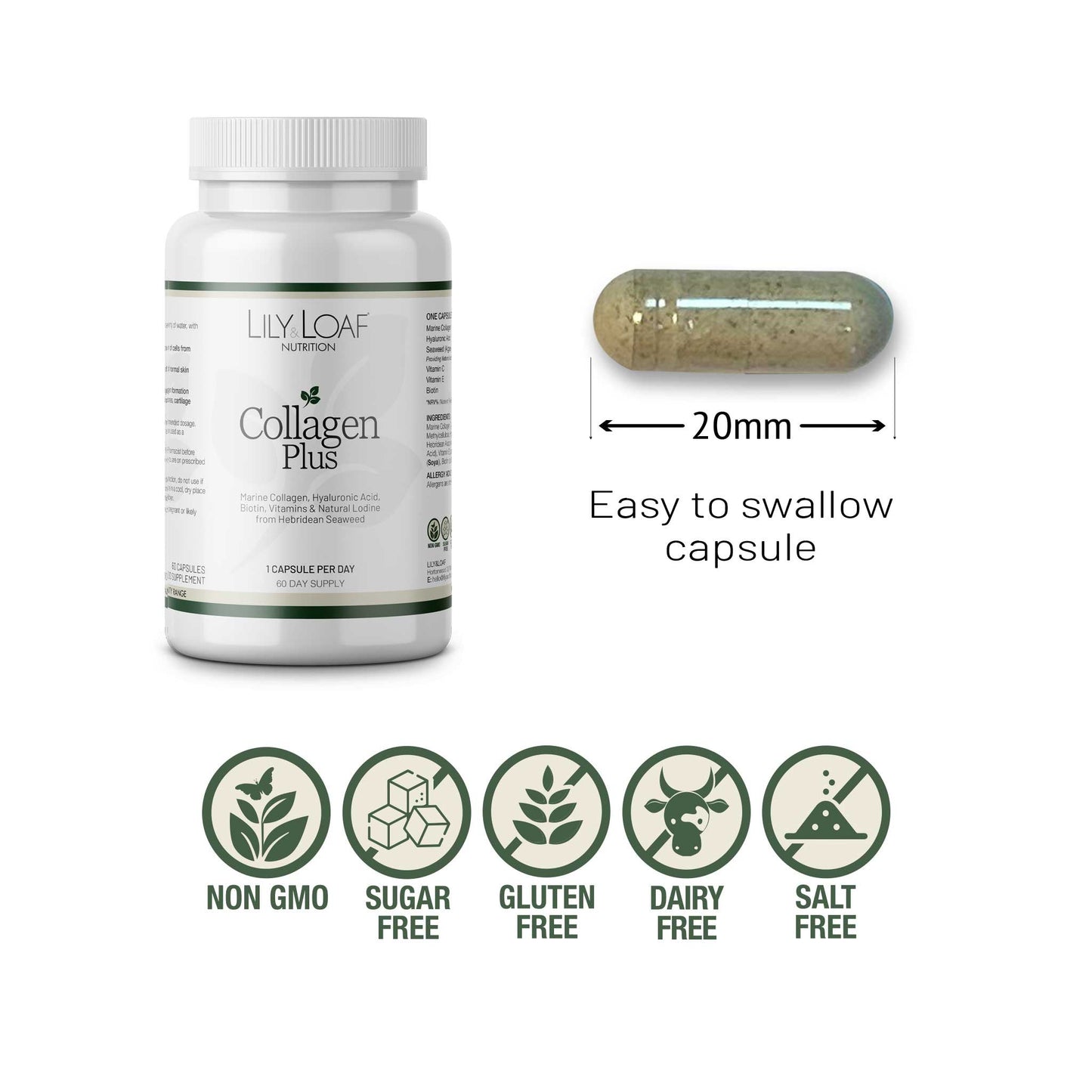 Marine collagen, Hyaluronic acid, vitamins A & C | Lily & Loaf