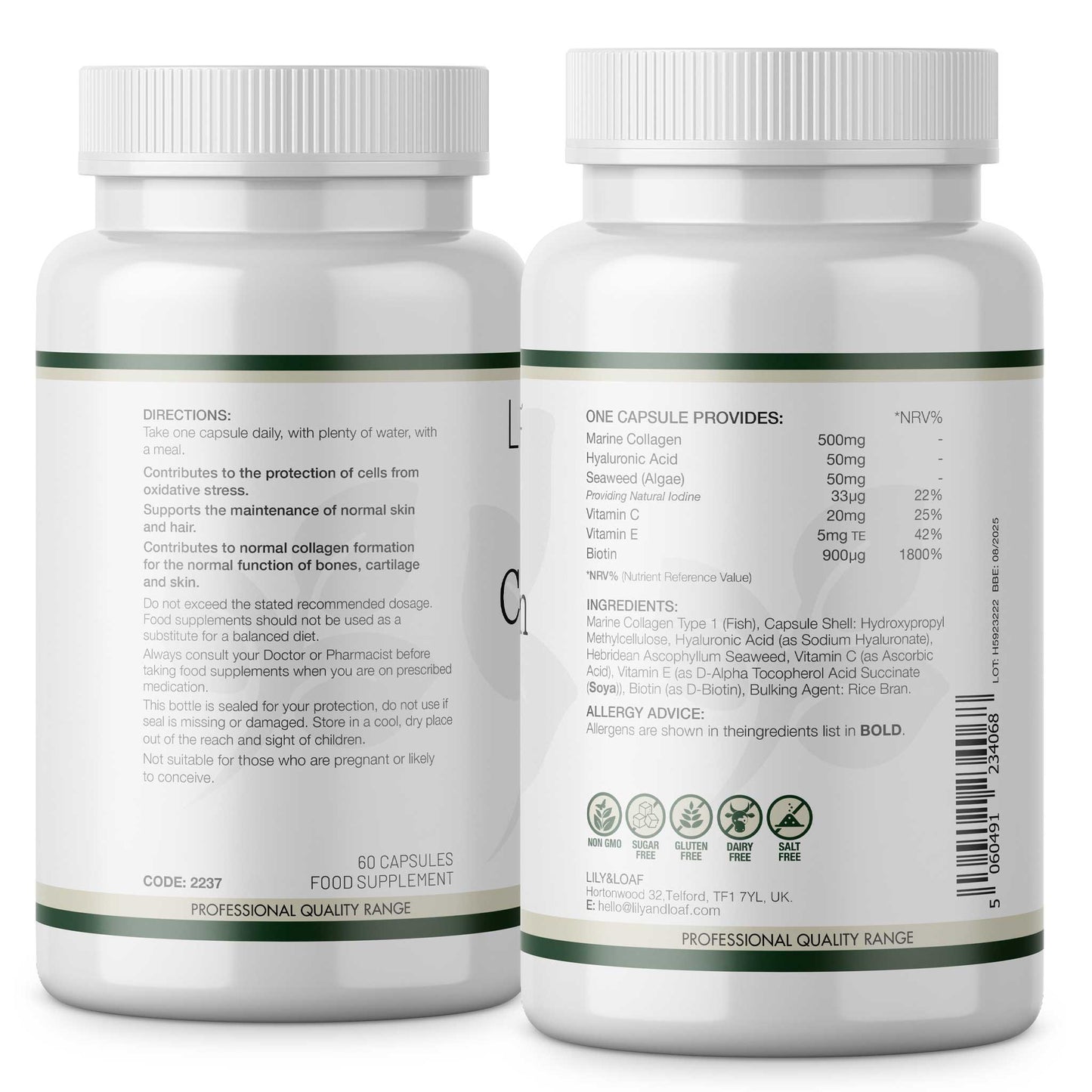 Marine collagen, Hyaluronic acid, vitamins A & C | Lily & Loaf