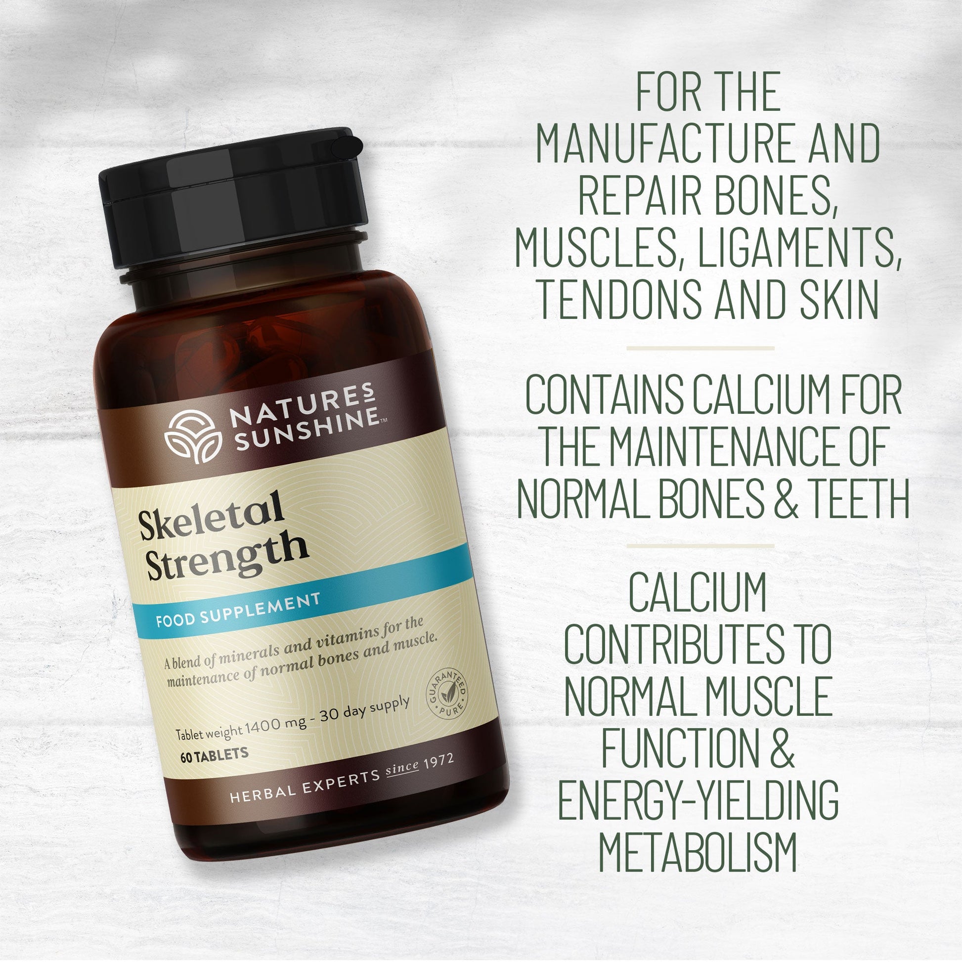 Calcium, bones, teeth, structural, joints, muscles | Nature's Sunshine