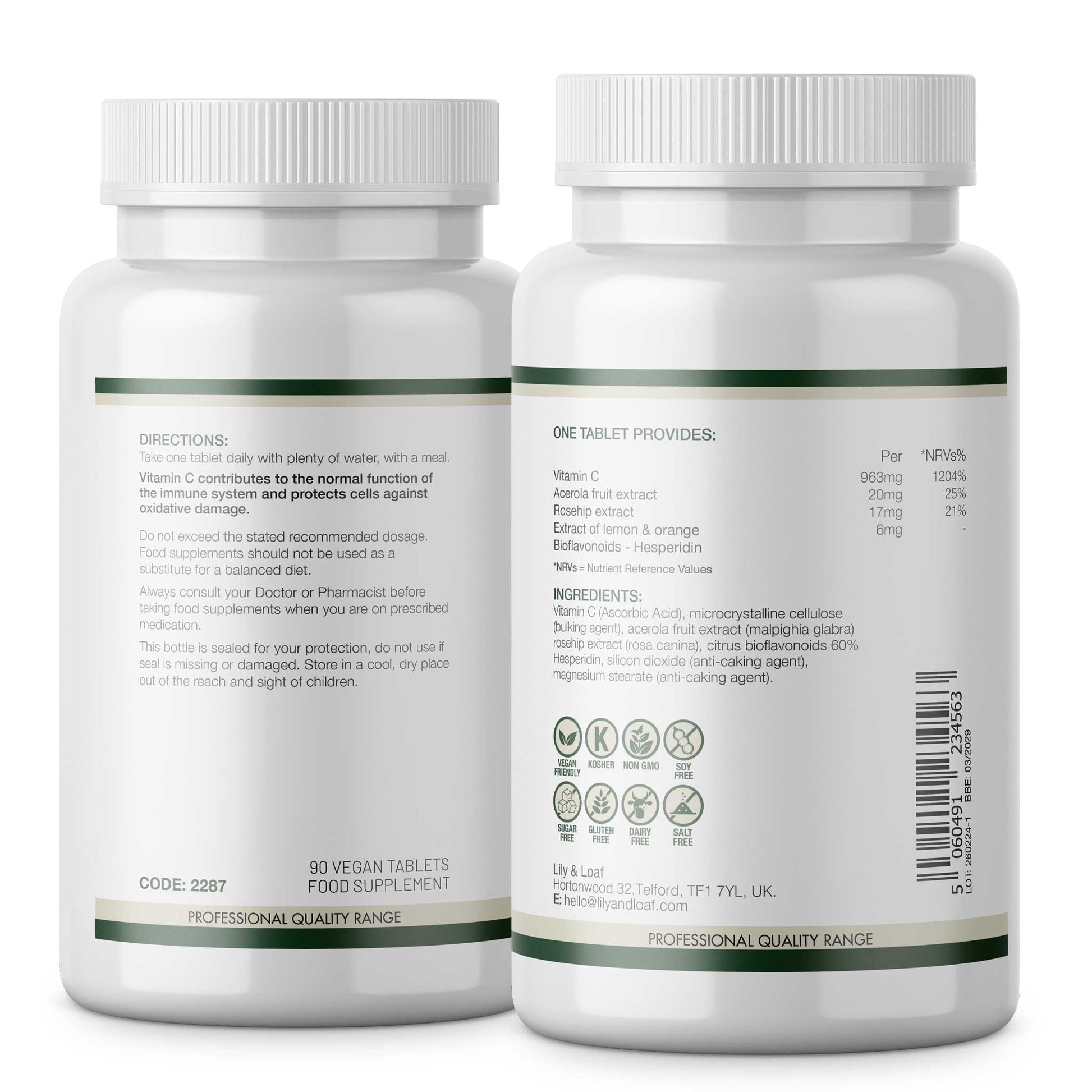 Vitamin C, immune, antioxidant, skin, nerves, fatigue | Lily & Loaf