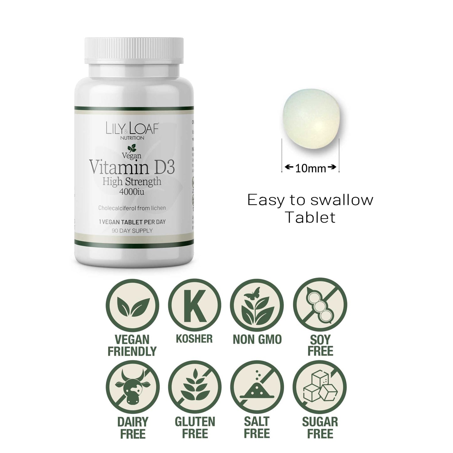 Vitamin D3 High Strength, Vegan 4000iu, bone, Teeth 