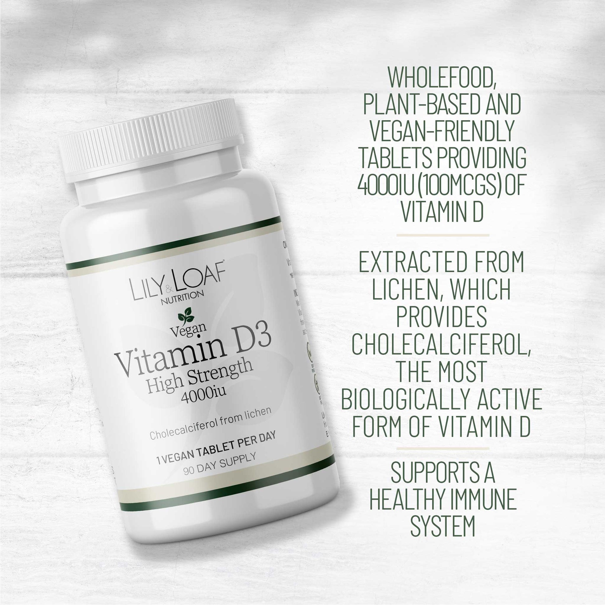 Vitamin D3 High Strength, Vegan 4000iu, bone, Teeth 