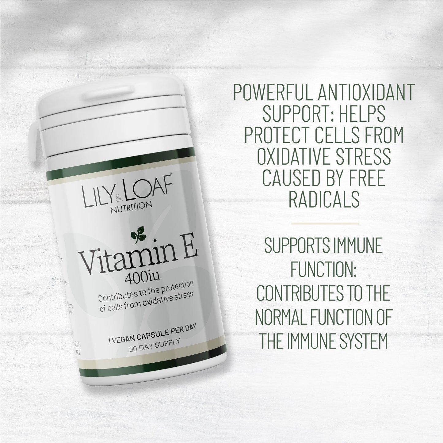 Vitamin E, antioxidant, immune support, anti-ageing 